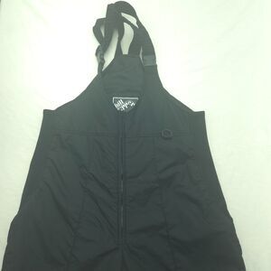 Vintage Hill Toppers Mens Large Black Insulated Ski Snow Bib Overalls Nylon